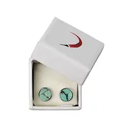 Ohrstecker Türkis (stabilisiert) – Schutz & Klarheit (6 mm Cabochon, 925 Silber)