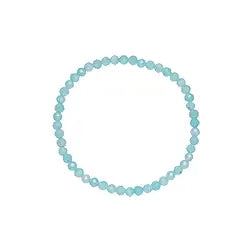 Amazonit Kinderarmband mit facettierten 3 mm Kugeln auf elastischem Schmuckband in leuchtendem Türkisgrün.