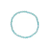 Amazonit Kinderarmband mit facettierten 3 mm Kugeln auf elastischem Schmuckband in leuchtendem Türkisgrün.
