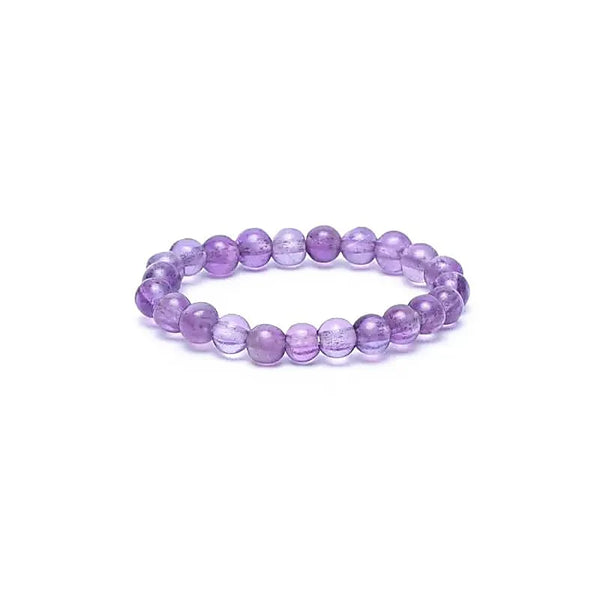 Elastischer Ring aus Amethyst mit 3 mm Edelsteinperlen