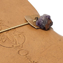 Laden Sie das Bild in den Galerie-Viewer, Notizbuch Lotus mit Amethyst &amp; Kunstlederbezug 18 × 13 cm
