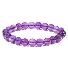 Laden Sie das Bild in den Galerie-Viewer, Armband aus natürlichem Amethyst mit 8 mm Edelsteinperlen

