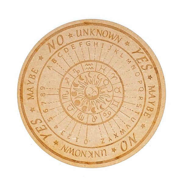 Pendeltafel Astrologie aus Holz mit Lasergravur Ø 20 cm