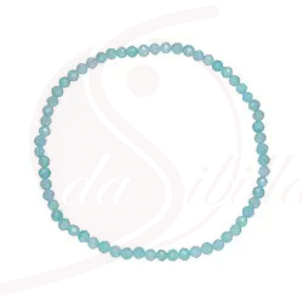 Amazonit Armband, facettierte 3 mm Kugeln, ca. 19 cm