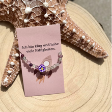 Laden Sie das Bild in den Galerie-Viewer, Mutmacher-Armband für Kinder Fluorit Mini "Ich bin klug"
