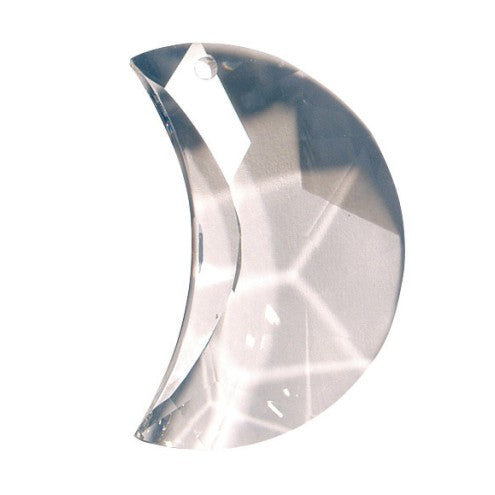 Dekorativer transparenter Kristall-Mond aus bleifreiem Glas, 50 mm, als spirituelle Monddekoration.