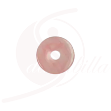 Laden Sie das Bild in den Galerie-Viewer, Rosenquarz Donut 30 mm rosa Halbedelstein rund großer Schmuckstein Anhänger Herzenergie
