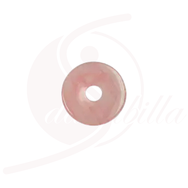 Rosenquarz Donut 30 mm rosa Halbedelstein rund großer Schmuckstein Anhänger Herzenergie