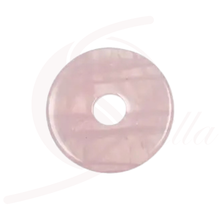 Laden Sie das Bild in den Galerie-Viewer, Rosenquarz Donut 50 mm rosa Halbedelstein großer runder Anhänger Schmuck Herzenergie

