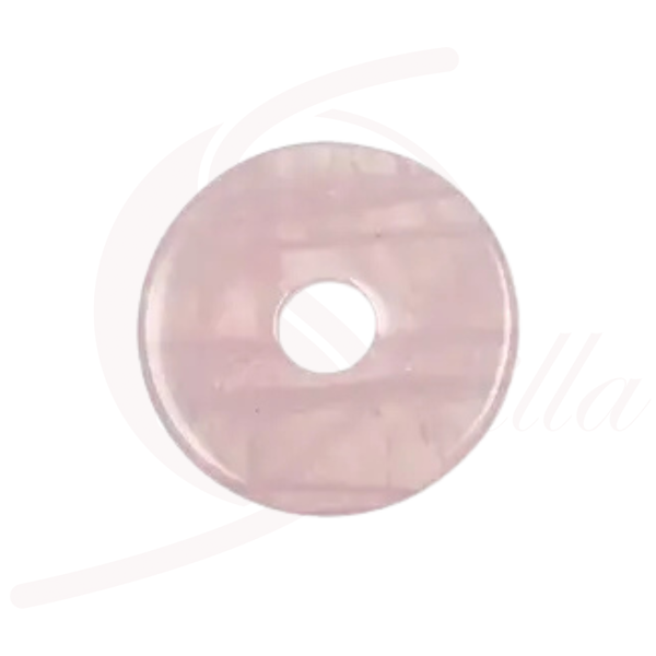 Rosenquarz Donut 50 mm rosa Halbedelstein großer runder Anhänger Schmuck Herzenergie