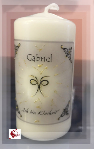 Engelalm Energiekerze klein „Gabriel“ – Klarheit (10 x 5 cm)