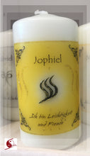 Laden Sie das Bild in den Galerie-Viewer, Engelalm Energiekerze klein „Jophiel“ – Freude (10 x 5 cm)
