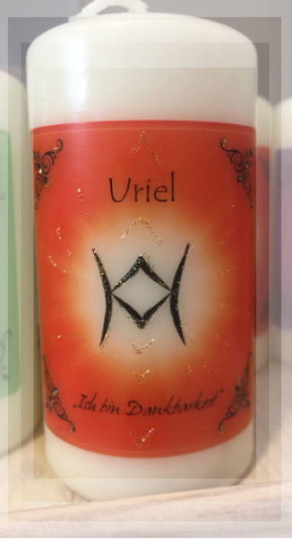 Engelalm Energiekerze klein „Uriel“ – Kraft, Mut & Erdung (10x5cm)