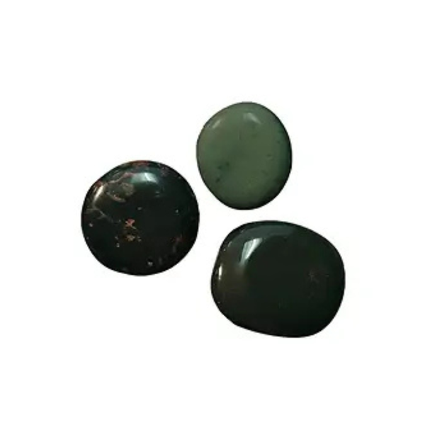 Heliotrop Scheibenstein poliert ca. 3–3,5 cm als Schutz- und Abgrenzungsstein.