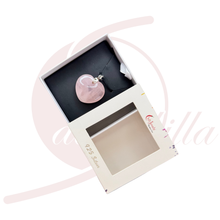 Laden Sie das Bild in den Galerie-Viewer, Rosenquarz Herz Anhänger 28 mm – Selbstliebe &amp; Harmonie | 925 Silber rhodiniert
