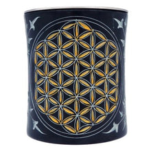 Laden Sie das Bild in den Galerie-Viewer, Räuchergefäß Blume des Lebens Gold mit Sieb Ø 9 cm
