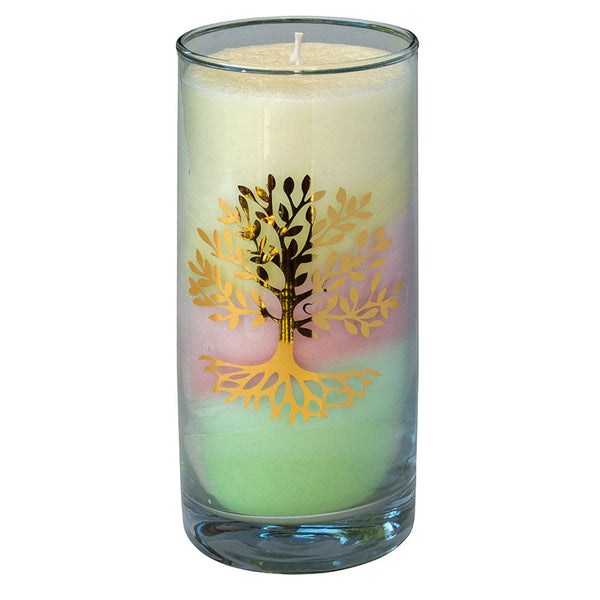 Kerze Dream Lebensbaum im Glas 14 cm Stearin