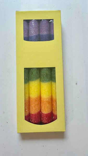Stabkerzen Regenbogen 22 cm 4er Set – Lebensfreude & Vielfalt