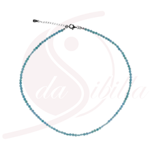 Laden Sie das Bild in den Galerie-Viewer, Amazonit Kette, facettierte Coin-Perlen 3,5–4 mm, 42–46 cm, Silber 925 rhodiniert
