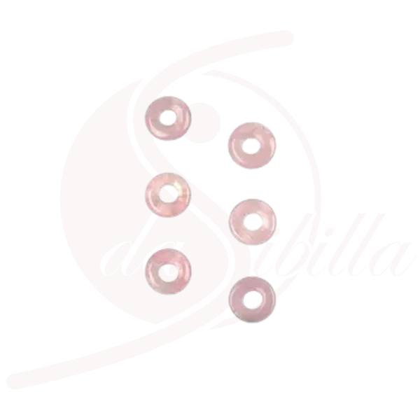 Rosenquarz Donut 15 mm rosa Halbedelstein rund Schmuckstein Herzenergie