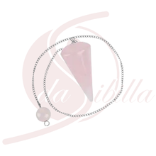 Laden Sie das Bild in den Galerie-Viewer, Rosenquarz Pendel Liebe rosa Halbedelstein Pendel mit Kette Entscheidungshilfe Orakel
