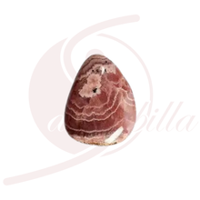 Laden Sie das Bild in den Galerie-Viewer, Rhodochrosit Trommelstein gebohrt Peru rosa Halbedelstein 3,5 cm
