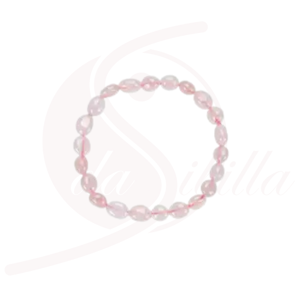 Rosenquarz Armband Nuggets 6–8 mm rosa Halbedelstein elastisch Liebe Harmonie