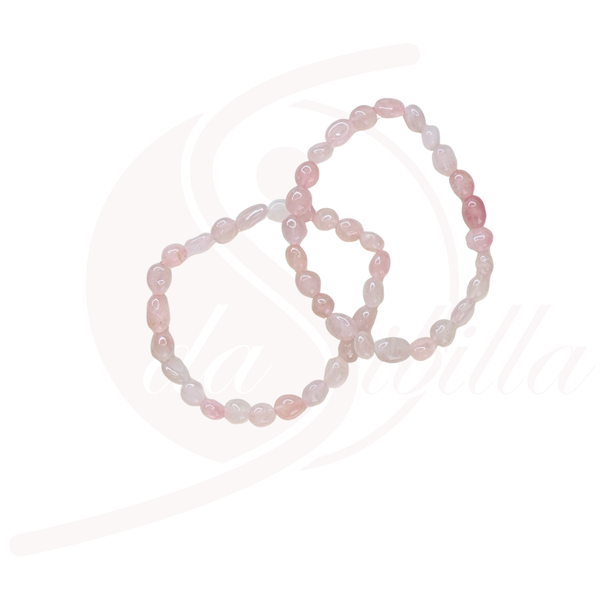 Rosenquarz Armband Nuggets 6–8 mm – Liebe & Harmonie | elastisch