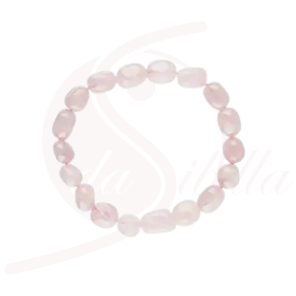 Rosenquarz Armband Nuggets 8–10 mm rosa Halbedelstein elastisch Liebe Herzenergie