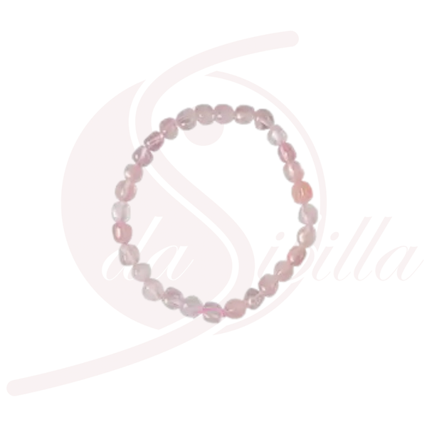 Rosenquarz Armband Nuggets 6–8 mm rosa Halbedelstein elastisch Selbstliebe Harmonie