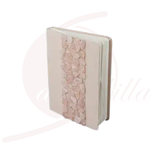 Notizbuch mit Rosenquarz Steinen rosafarben 18x14 cm Journal Tagebuch spirituell