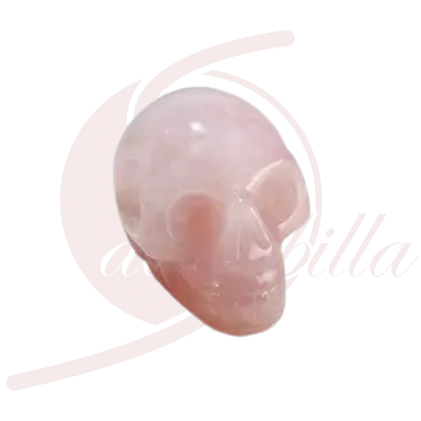 Rosenquarz Kristallschädel 4 cm rosa Halbedelstein Schädel Meditation Schutz Geschenkbox