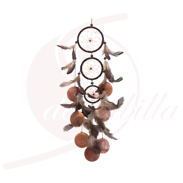 Traumfänger Mobile Braun mit Capiz-Muscheln 50 cm – Schutz & Harmonie