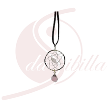 Laden Sie das Bild in den Galerie-Viewer, Mini Traumfänger Rosenquarz 3,5 cm kleiner Traumfänger Schutz Harmonie rosa Stein
