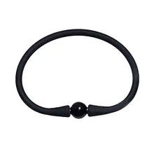 Laden Sie das Bild in den Galerie-Viewer, Armband Schörl (schwarzer Turmalin) mit 10 mm Kugel und schwarzem Silikonband – Symbol für Schutz und Abgrenzung.
