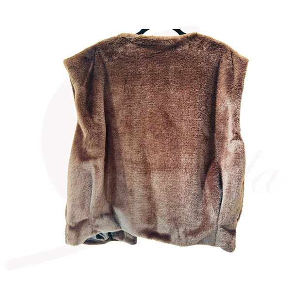 Fellweste Damen Braun – weiche Teddyweste Made in Italy