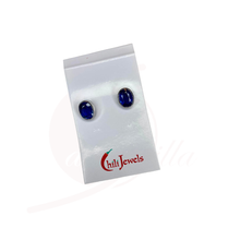 Laden Sie das Bild in den Galerie-Viewer, Ohrstecker Disthen oval facettiert – Silber 925 rhodiniert
