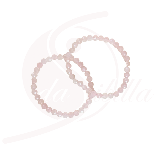 Rosenquarz Armband facettiert 6 mm – Selbstliebe & Harmonie | elastisch