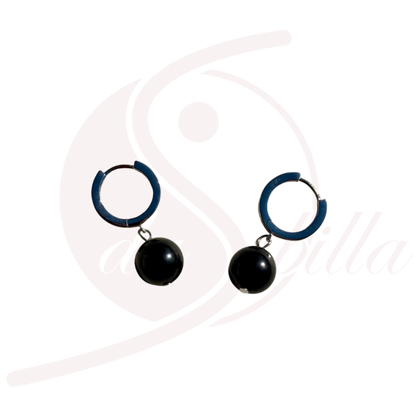 Ohrhänger Schungit 10 mm Kugel – Schutz & Klarheit