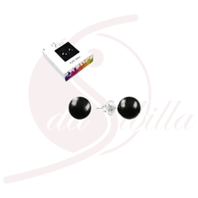 Laden Sie das Bild in den Galerie-Viewer, Schungit Ohrstecker 6 mm Kugel, 925 Silber rhodiniert, schwarze Halbedelstein Ohrringe
