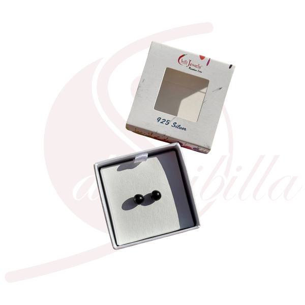 Ohrstecker Schungit 6 mm Kugel – Klarheit & innere Stabilität