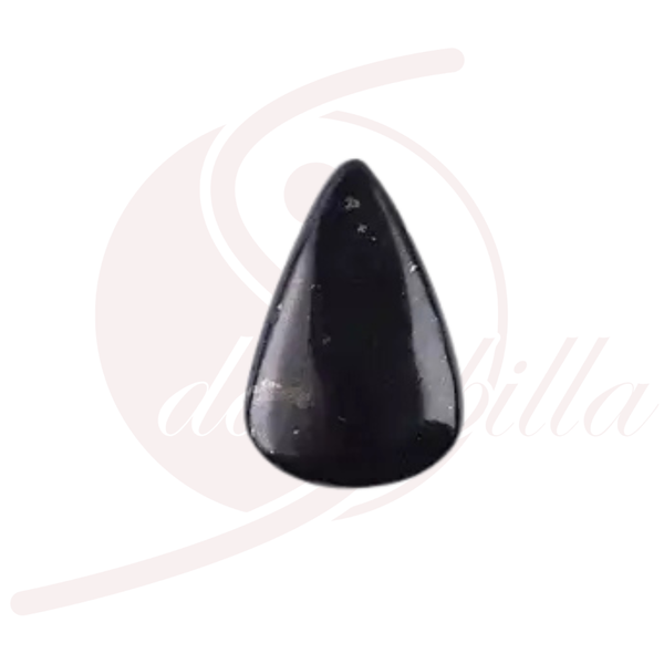Schungit Tropfen gebohrt 3,5 cm, schwarzer Halbedelstein Anhänger aus Karelien