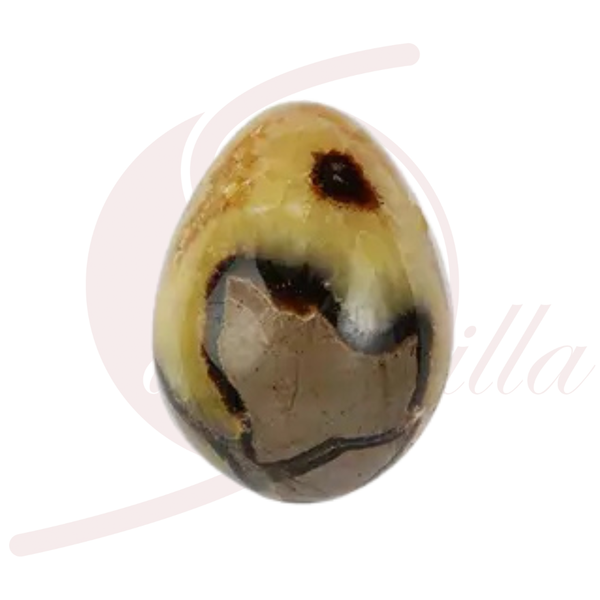 Septarie Ei 6 cm Halbedelstein braun beige gelb Struktur Vertrauen Entwicklung kleine Wunder