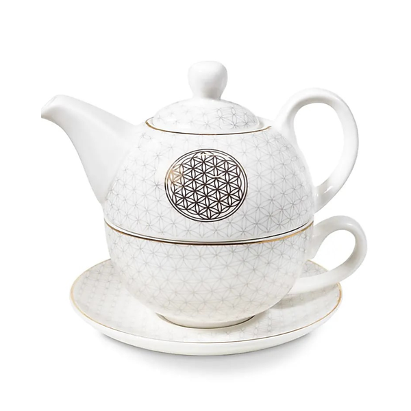 Tea-for-One-Set „Blume des Lebens“ – Harmonie & Energie